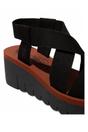 Black Womens Casual Wedge Sandals -YABI922FLY, Image 4 of 4
