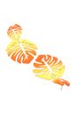 Orange AVANT-GARDE PARIS Orange Green Palm Leaf Dangle Earrings, Image 3 of 5
