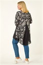 Black Curve Floral High Low Top, Image 3 of 5