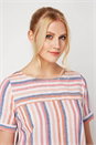 Multi Coloured Striped Linen Blend Tunic Dress, Image 4 of 5
