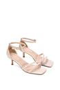 Beige 'Lea' Open Toe Strappy Low Kitten Heel Sandal Shoes, Image 5 of 5