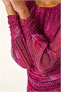 PINK Printed Stud Mesh Stretch Top, Image 6 of 6