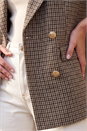 Brown Tweed Double Breasted Blazer, Image 4 of 5