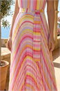 Multi  Stripe Print Pleated Midi Dress, Image 4 of 4