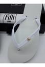 White Aurora Luxury Crystal Flip Flops, Image 3 of 4