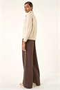Stone Fluffy Zip Front Knit Jumper, Image 4 of 5