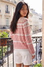 Coral Petite Chevron Knitted Cardigan, Image 2 of 4
