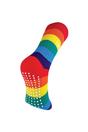 Multi 1 Pack Rainbow Striped Thermal Non Slip Slipper Socks for Winter, Image 2 of 5