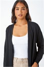 Black Knitted Longline Cardigan, Image 4 of 5