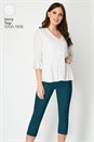 Dark Green Cropped Stretch Trouser, Image 6 of 6