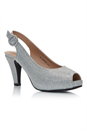 Silver Glitter Peep Toe Heels, Image 1 of 5
