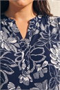 Navy  Curve Floral Puff Print Stretch Vest, Image 4 of 4