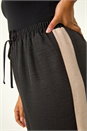 Black Curve Side Stripe Wide Leg Trouser, Image 5 of 5