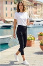 Black Petite Cropped Stretch Trouser, Image 3 of 3