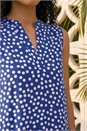 Royal Blue Polka Dot Tiered Swing Dress, Image 4 of 4
