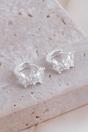 Silver Sterling Silver CZ Leaf Huggie Hoops 6mm, Image 1 of 3