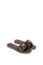 Brown 'Juliette' Square Toe Slider Sandals With Foldover Buckle, Image 5 of 6