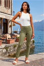 Sage Elastic Waist 31" Denim Stretch Jegging, Image 2 of 4