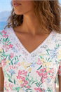 White Floral Lace Textured Top, Image 4 of 4