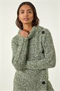 Green Roll Neck Button Detail Jumper, Image 4 of 5