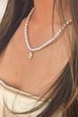 Gold Pearl Chain Necklace with Floral Pendant - Gift Boxed, Image 1 of 5