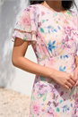 Pink Petite Floral Double Frill Dress, Image 4 of 4