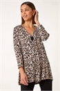 Stone Pleated Front Textured Crepe Top, Image 1 of 5