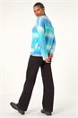 Blue Spacedye Stripe Crew Neck Jumper, Image 4 of 5
