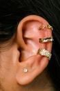 Gold Silver and Gold, 3pc Adjustable, Hammered Ear Cuff, Image 1 of 2