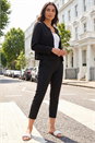 Black Beaded Trim Open Jacket, Image 2 of 4