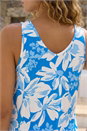 Blue Floral Print Stretch Jersey Vest Top, Image 4 of 4