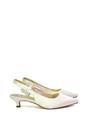 Ivory XY LONDON Ivory 'Avalone' Pointed Toe Sling Back Kitten Heel Sandals, Image 2 of 5