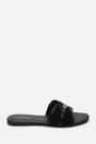 Black Cevora Cross Over Buckle Slide On Sandal, Image 3 of 6