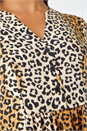 Camel  Leopard Print Tiered Midi Dress, Image 6 of 6