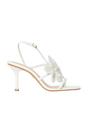 White Floral Evening Sandals, Image 2 of 5