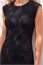 Black Ribbed Cap Sleeve Midi Dress, Image 4 of 4