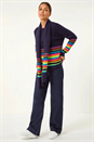 Multi  Border Stripe Scarf Knit Jumper, Image 3 of 5
