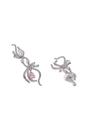 Silver Infinity Pink Pear shaped Earrings, Image 3 of 4
