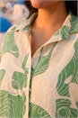 Green Curve Textured Geometric Shirt, Image 4 of 4
