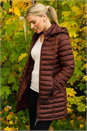 Chocolate Longline Quilted Hooded Puffer Coat, Image 3 of 6