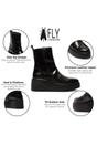 Black Womens Leather Ankle Boots-HEIJ271, Image 3 of 5