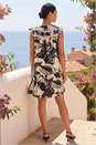 Black Petite Lace Linen Blend Dress, Image 3 of 4