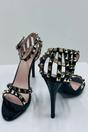 Black Femme Luxe Black Studded Stiletto Heels - Willow, Image 2 of 2