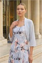 Grey Ruched Hem Chiffon Bolero, Image 1 of 4