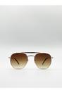 Gold Double Bridge Metal Sunglasses, Image 1 of 4