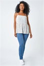 White Ditsy Spot Print Peplum Vest Top, Image 2 of 5