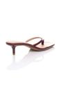 Burgundy AJVANI Burgundy Low Kitten Heel Toe Post Slip On Square Toe Sandals, Image 4 of 5