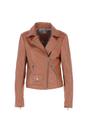 Tan Ashwood Leather Tan 'Fia' Real Leather Biker Jacket Women Coat, Image 2 of 5