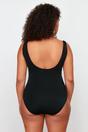 Black Square Neck Shaping Classic Swimsuit, Image 4 of 4
