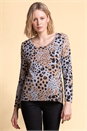 Light Grey Animal Print Bow Back Top, Image 4 of 4